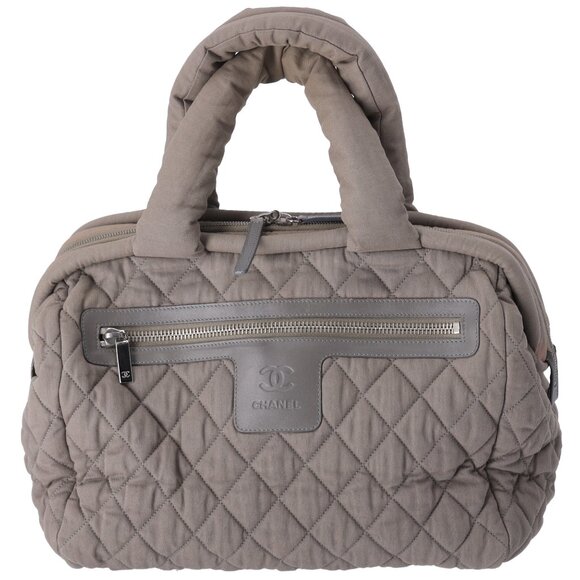 CHANEL Coco Cocoon Handbag Khaki Cotton - Picture 1 of 8